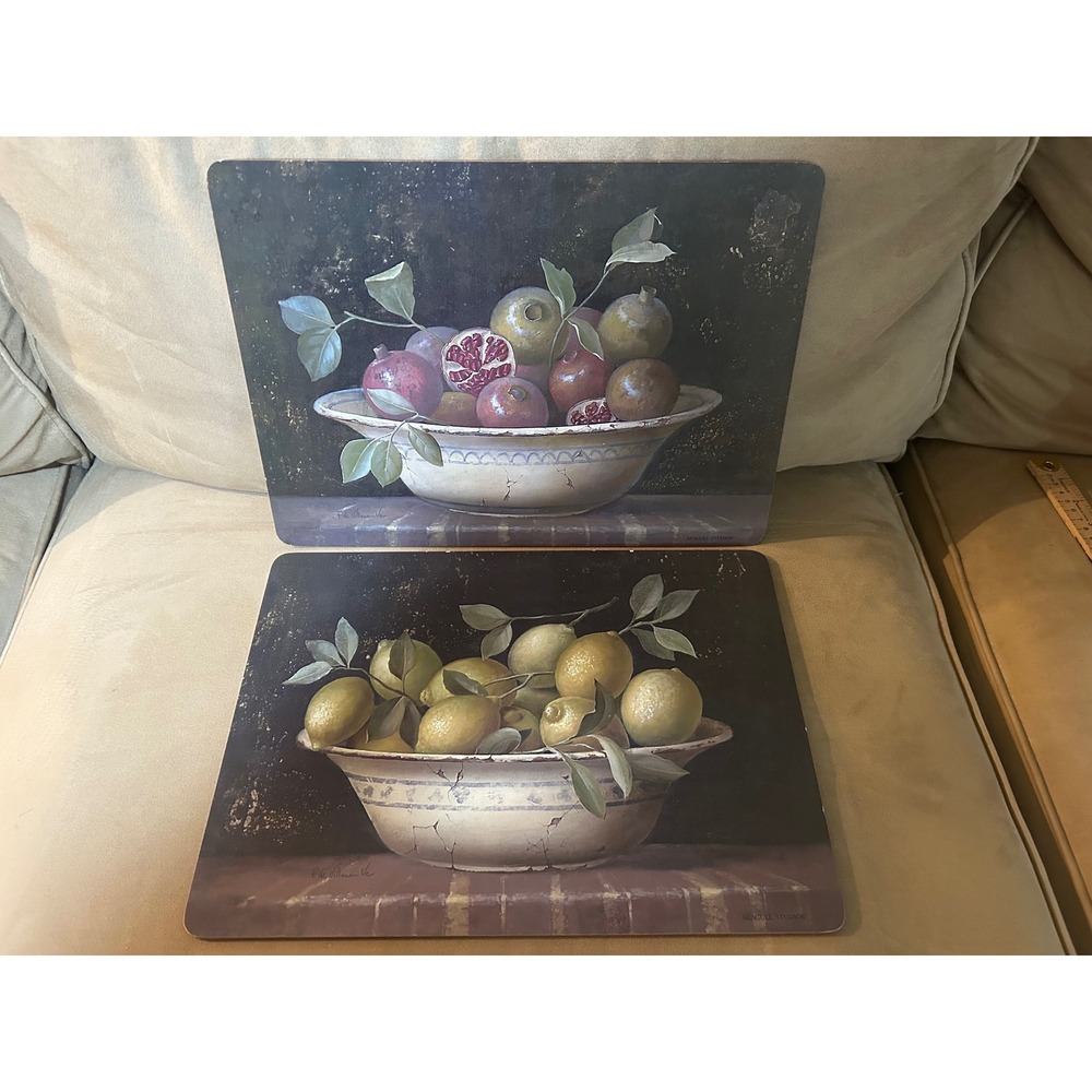 Seagull Studios Fruit Still Life Cork Backed Placemats Set of 2 Fde Villeneu Ve